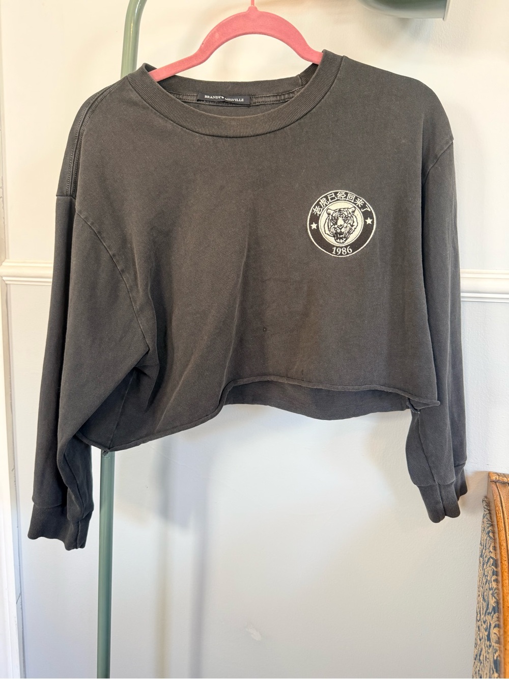 Brandy Melville Black Crewneck Tee